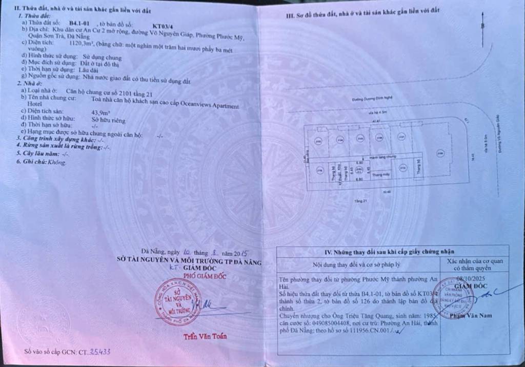 Chính chủ bán căn hộ À La Carte Đà Nẵng, trực diện biển, sổ đỏ lâu dài